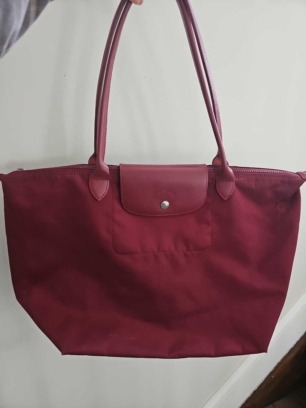 Longchamp Le Pliage Medium Tote Shoulder Bag, Burgundy